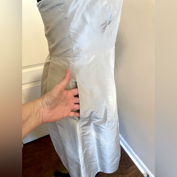 J. Crew Maisie Dress Classic Faille Size 8 P Pale Graphite Bridesmaid Cocktail - Picture 4 of 8